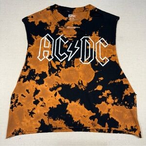AC/DC Orange and Black Tie-Dye Tank - Size Medium